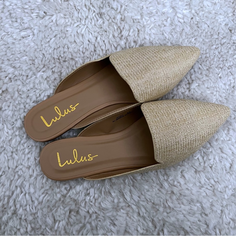 Lulus Raffia Mules Slides sandals - Picture 3 of 6